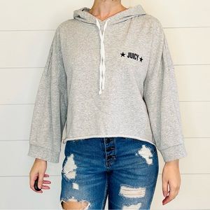 Y2K Juicy Grey Cropped Sweatshirt Hoodie